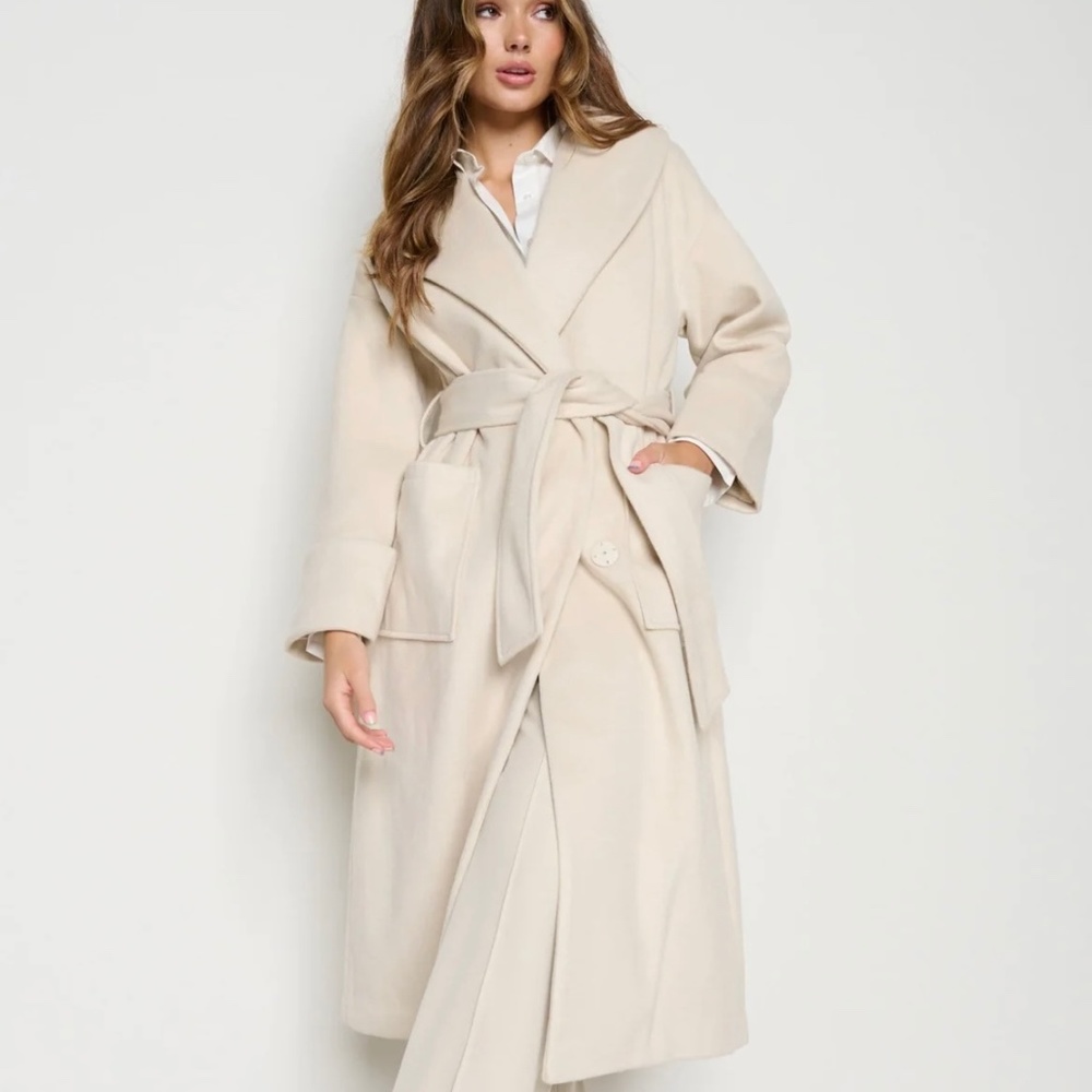 Pretty Lavish Verona Wrap Coat - Cream